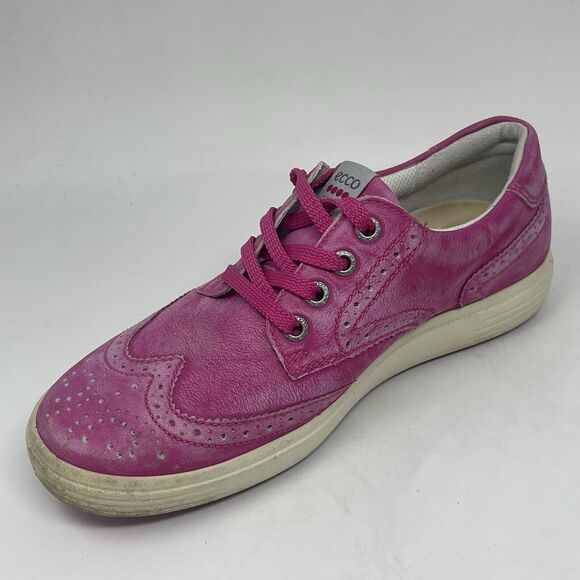 Ecco Hybrid 2 Spikeless Golf Shoes Womens 6 - 6.5 EU 37 Pink Leather Wingtip - Picture 8 of 16